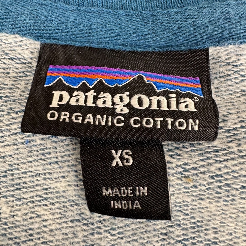 Patagonia P-6 Logo Sweatshirt Long Sleeve Organic Cotton Blue Mens XS - Picture 3 of 11